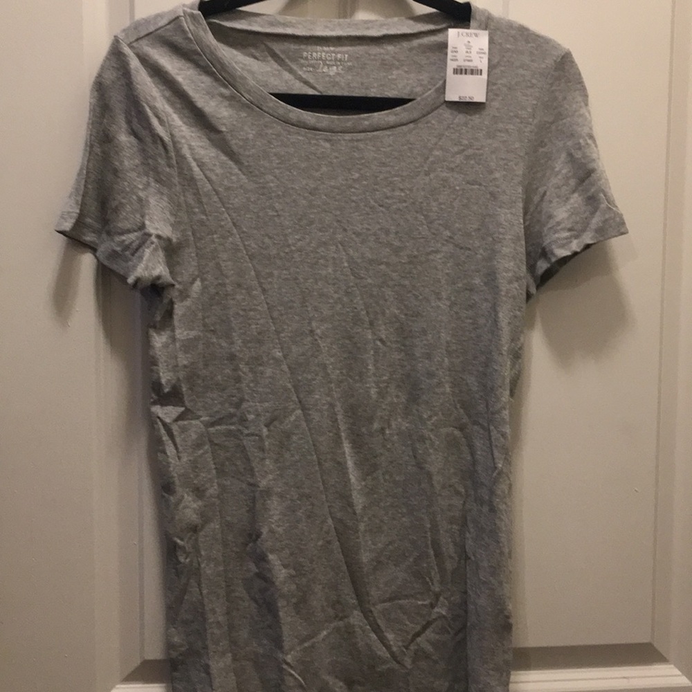 J. Crew Perfect T.  Heather Gray, L.  NWT